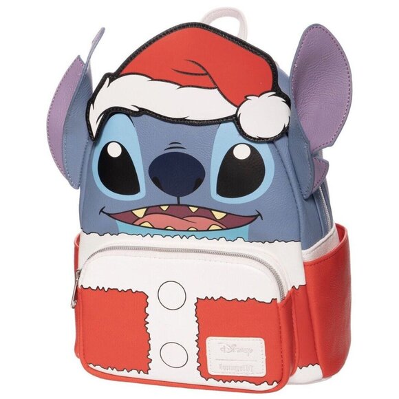 NWT Loungefly Disney Stitch Santa Claus Christmas Backpack Ho Ho Ho - Picture 2 of 3